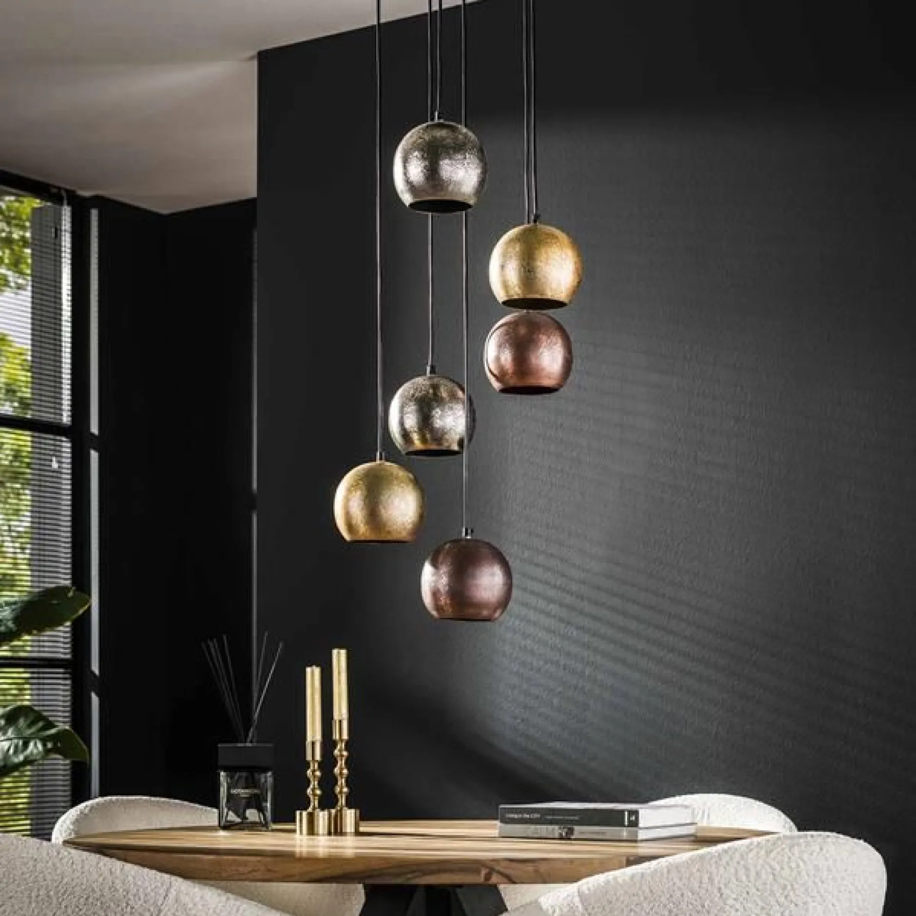 Marsha Pendelleuchte ø35 cm-chrom/gold/kupfer