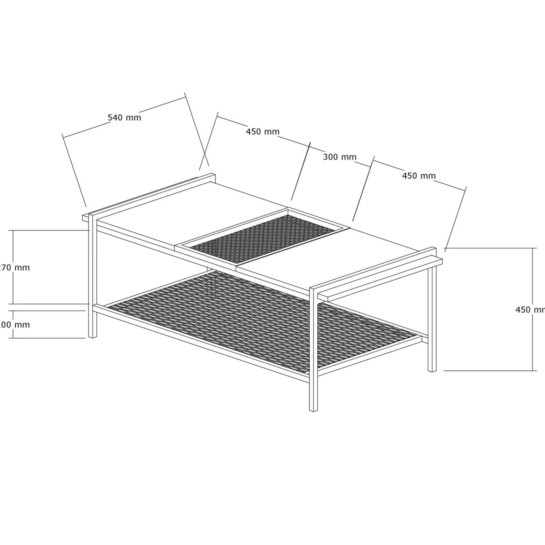 Mata Couchtisch | 100 % MELAMIN | Walnuss, Schwarz