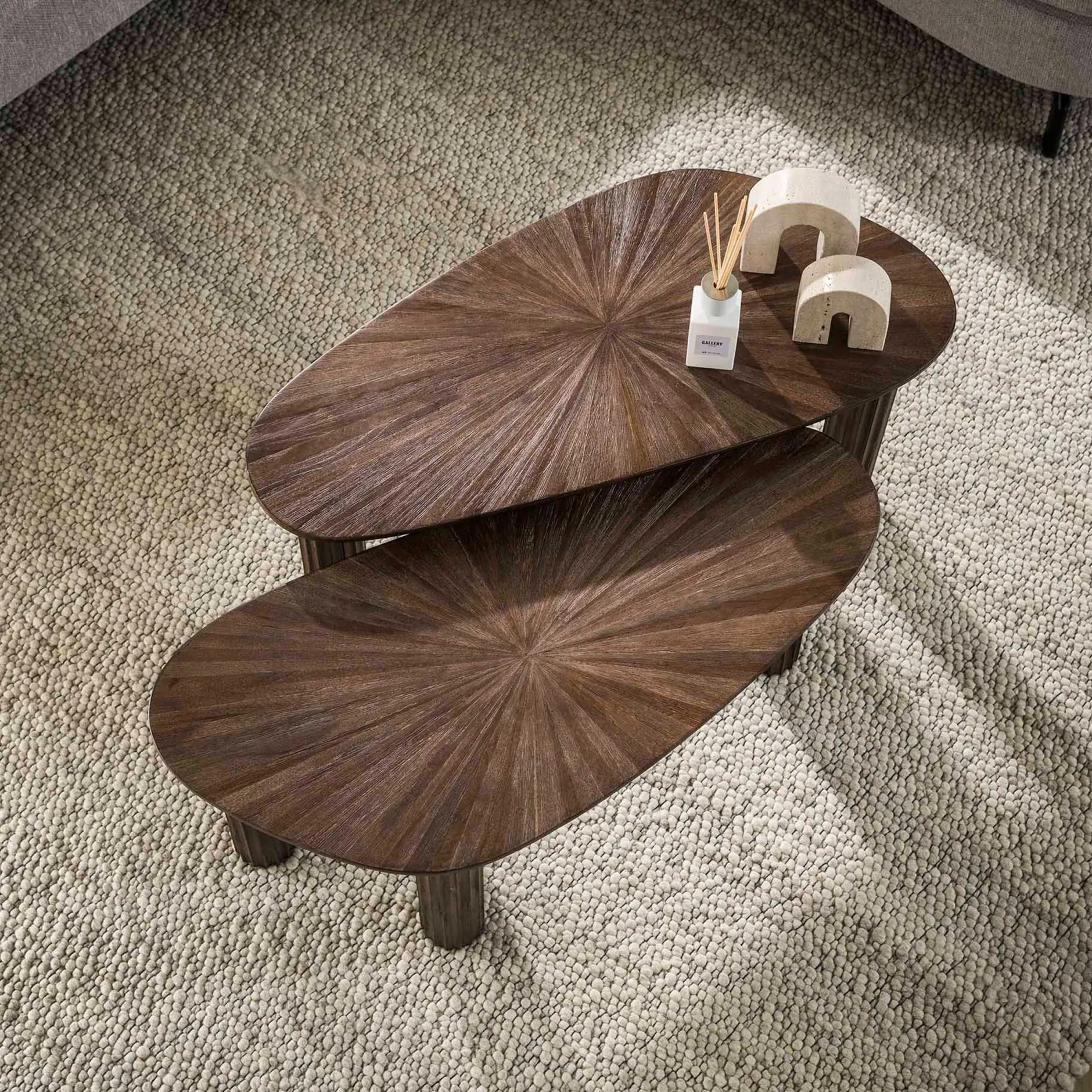 Maya Teak Bio Couchtisch Set/2 - Massiv Teak Espresso