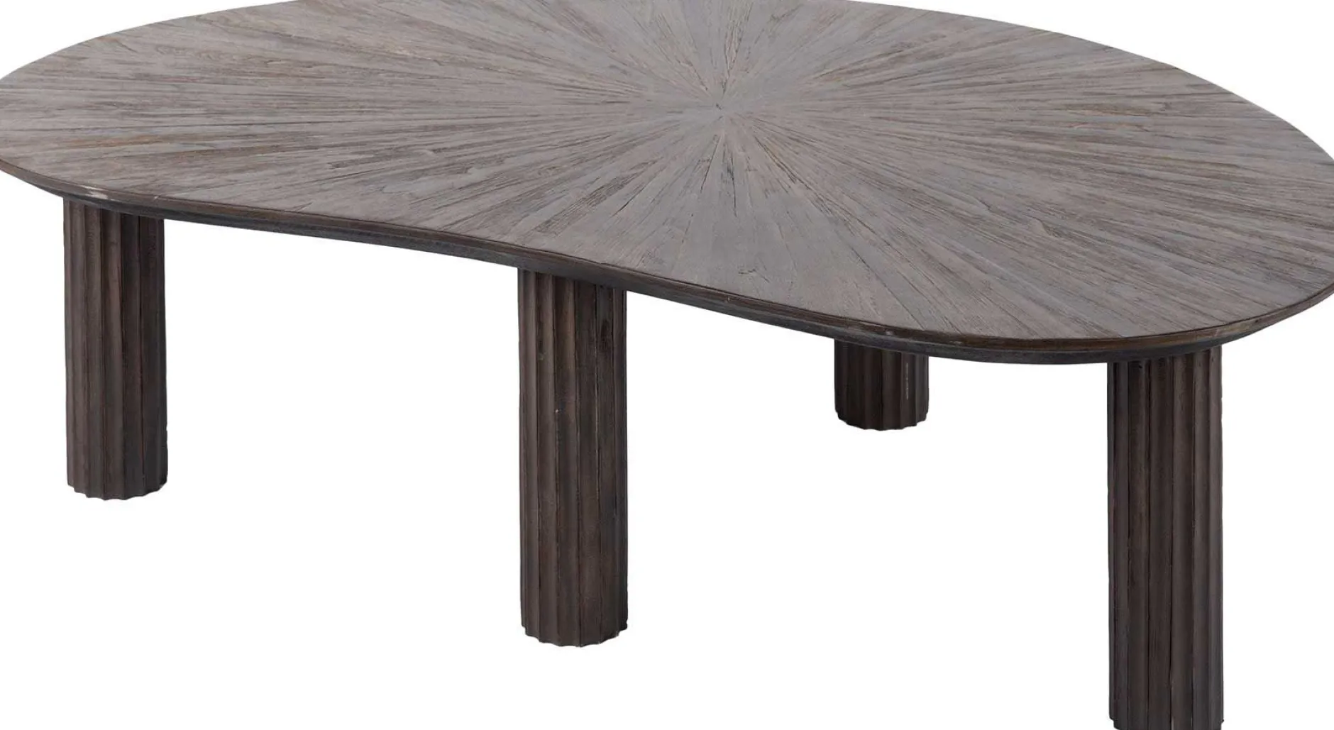 Maya Teak Nieren Couchtisch 110cm - Massiv Teak Espresso