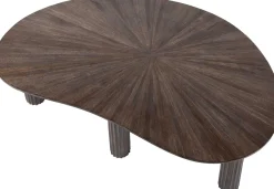 Maya Teak Nieren Couchtisch 110cm - Massiv Teak Espresso