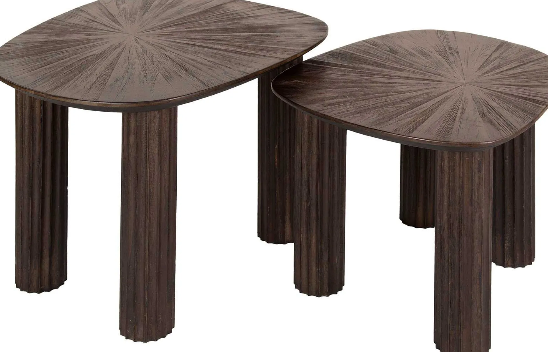 Maya Teak Rechteckiger Couchtisch - Massiv Teak Espresso (2er Set)".