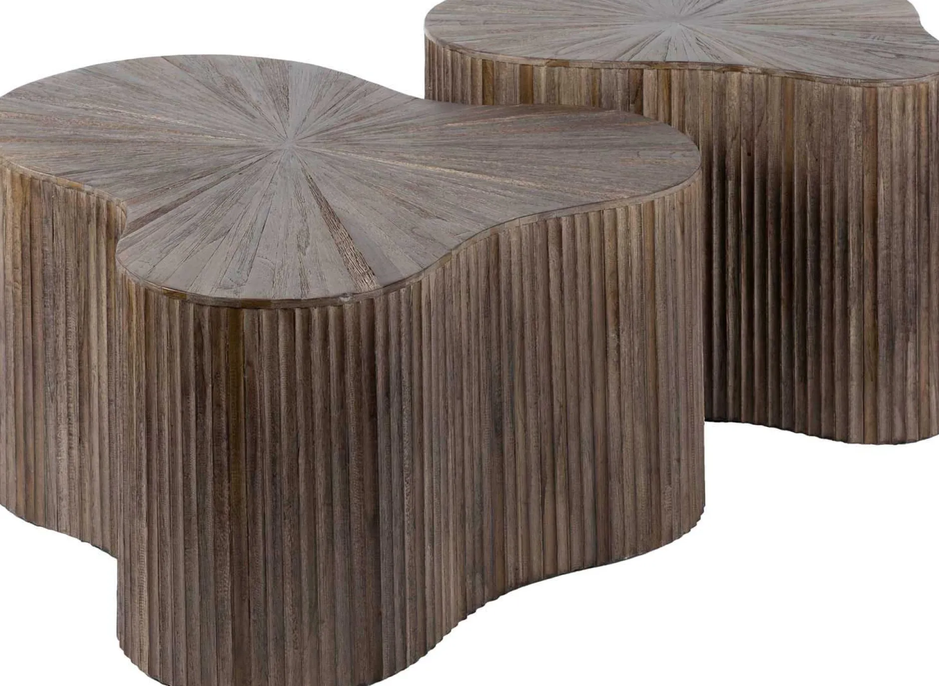 Maya Teak Shamrock Couchtisch Set/2 - Massiv Teak Espresso