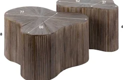 Maya Teak Shamrock Couchtisch Set/2 - Massiv Teak Espresso
