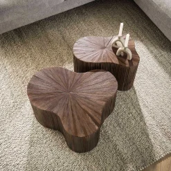 Maya Teak Shamrock Couchtisch Set/2 - Massiv Teak Espresso