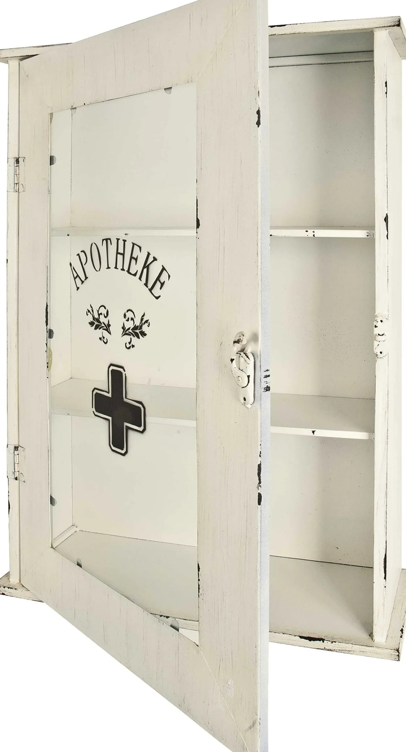 Medizinschrank | 43 x 17 x 62 cm | Weiß / Vintage