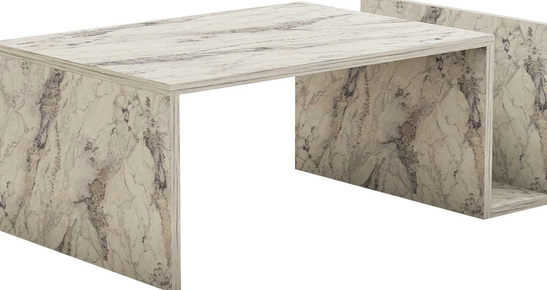 Memo Couchtisch | 100 % MELAMIN | Freesia-Marmor