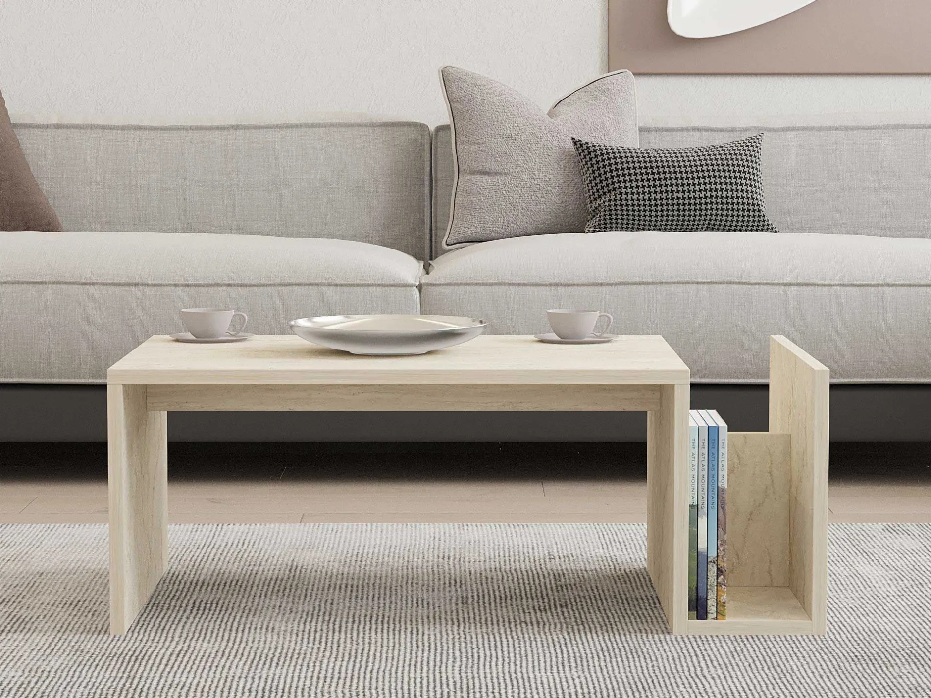 Memo Couchtisch | 100 % MELAMIN | Travertin