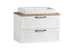 Meran Waschtischunterschrank | 80 x 47 x 65 cm | Eiche weiß