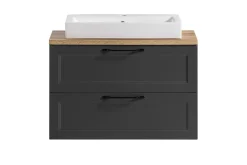 Meran Waschtischunterschrank | 80 x 47 x 65 cm | Eiche grau