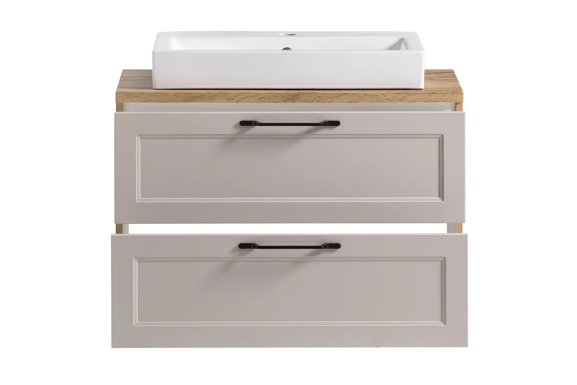 Meran Waschtischunterschrank | 80 x 47 x 65 cm | Eiche kaschmirfarbig