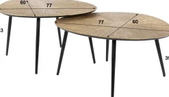 Metallischer Couchtisch in Antikgold Set/2 - Ray Metal Organic