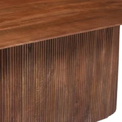 Miguel Oval Esstisch 230cm Hellbraun | Massivholz Mango Struktur und Platte