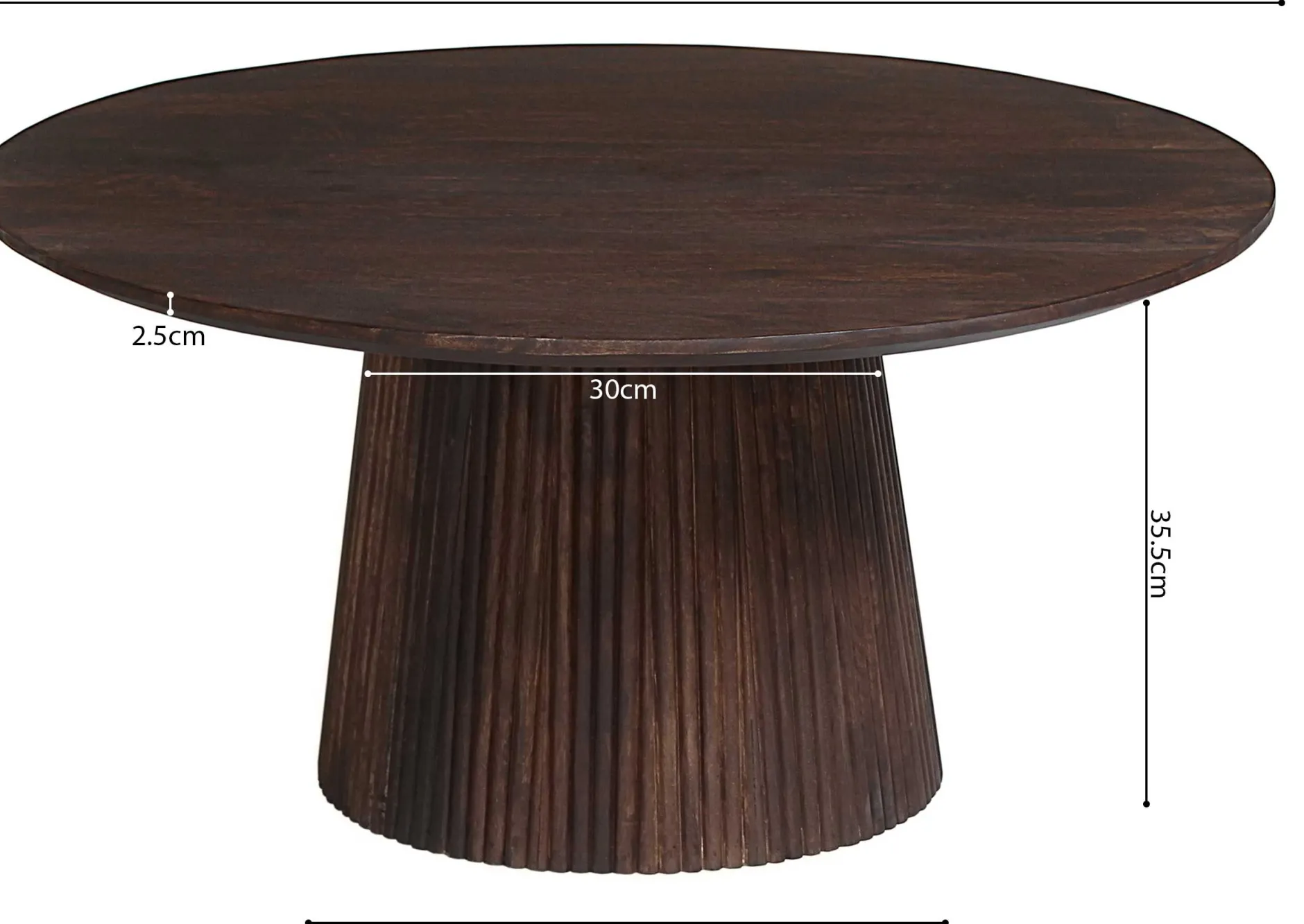 Miguel Runder Couchtisch 80cm Dunkelbraun