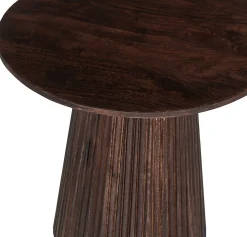 Miguel Runder Couchtisch 50cm Dunkelbraun | Massivholz Mango | H46 x B50 x T50cm