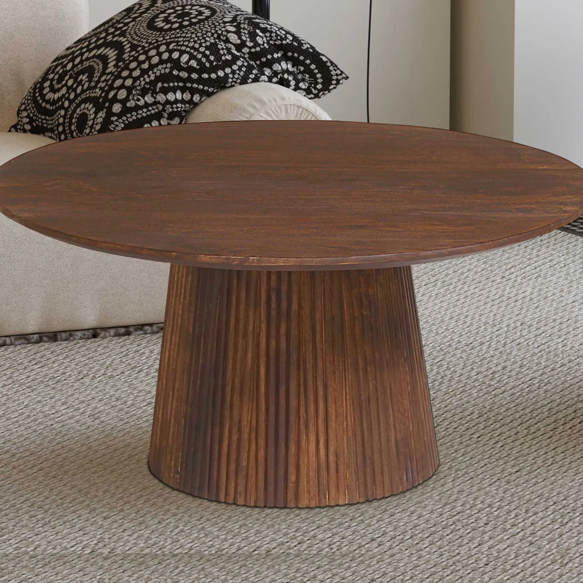Miguel Runder Couchtisch 80cm Hellbraun
