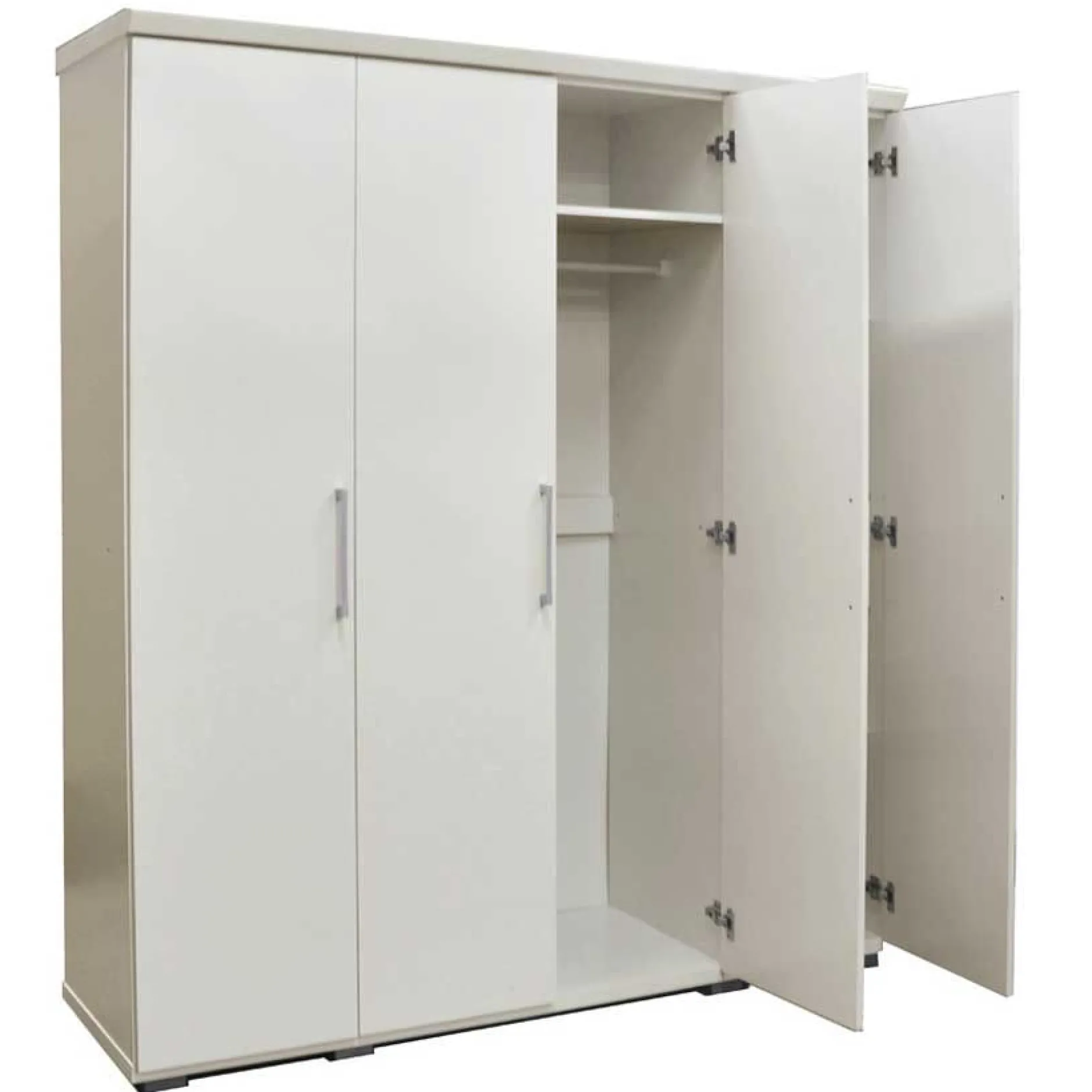 Mike 4-türiger Kleiderschrank: Weiß | 183x160x52cm