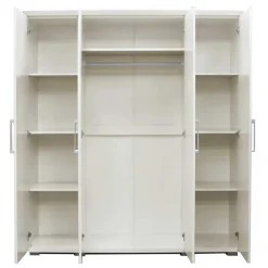 Mike 4-türiger Kleiderschrank: Weiß | 183x160x52cm