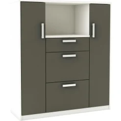 Mikrowellenschrank Flavor - 40x116x132 cm - Dunkelgrau/melaminbeschichtete Spanplatte