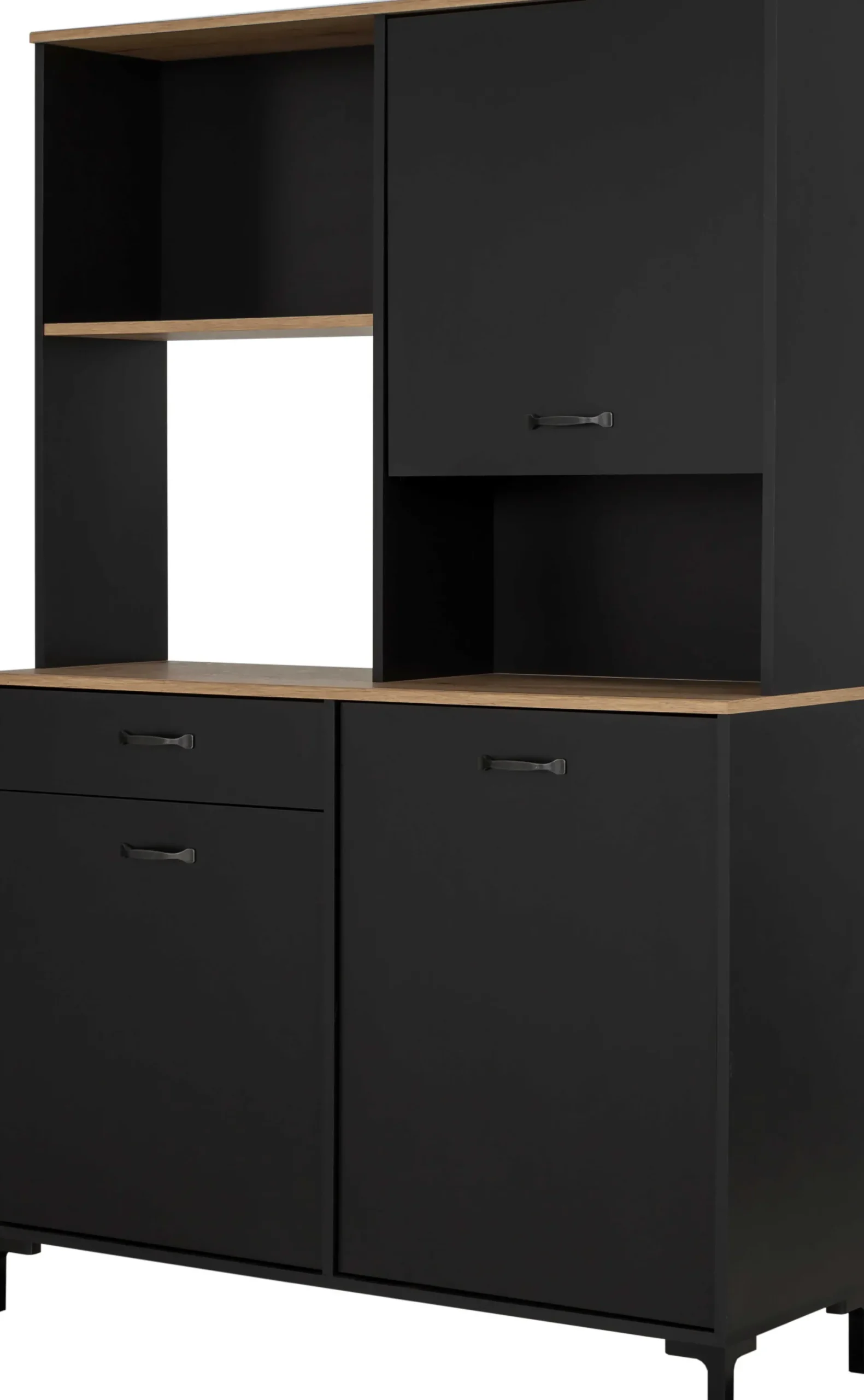 Mikrowellenschrank Manchester | 119 x 41 x 180 cm | Helvezia Oak Design