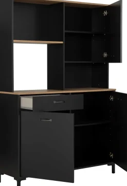 Mikrowellenschrank Manchester | 119 x 41 x 180 cm | Helvezia Oak Design