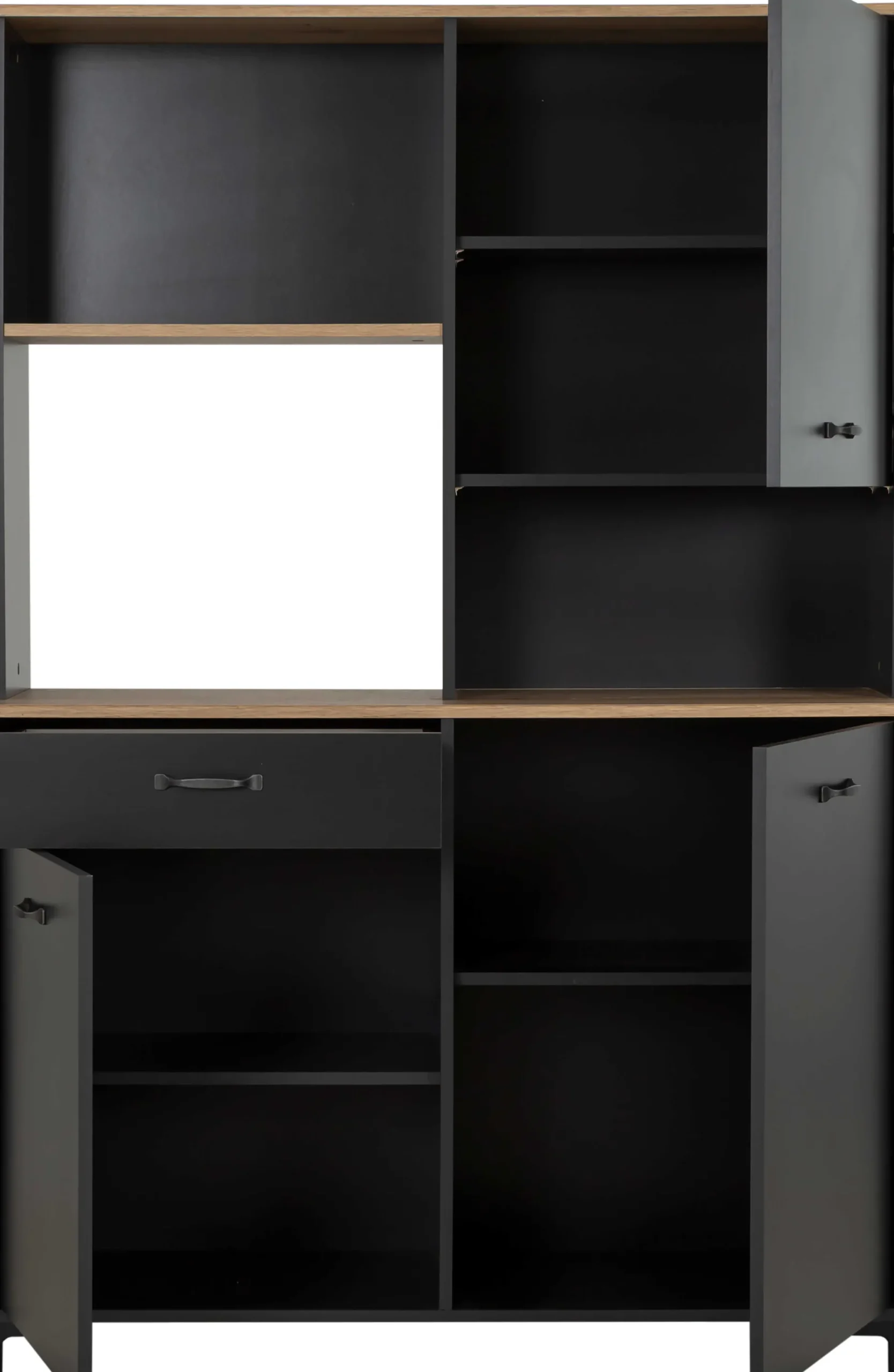 Mikrowellenschrank Manchester | 119 x 41 x 180 cm | Helvezia Oak Design