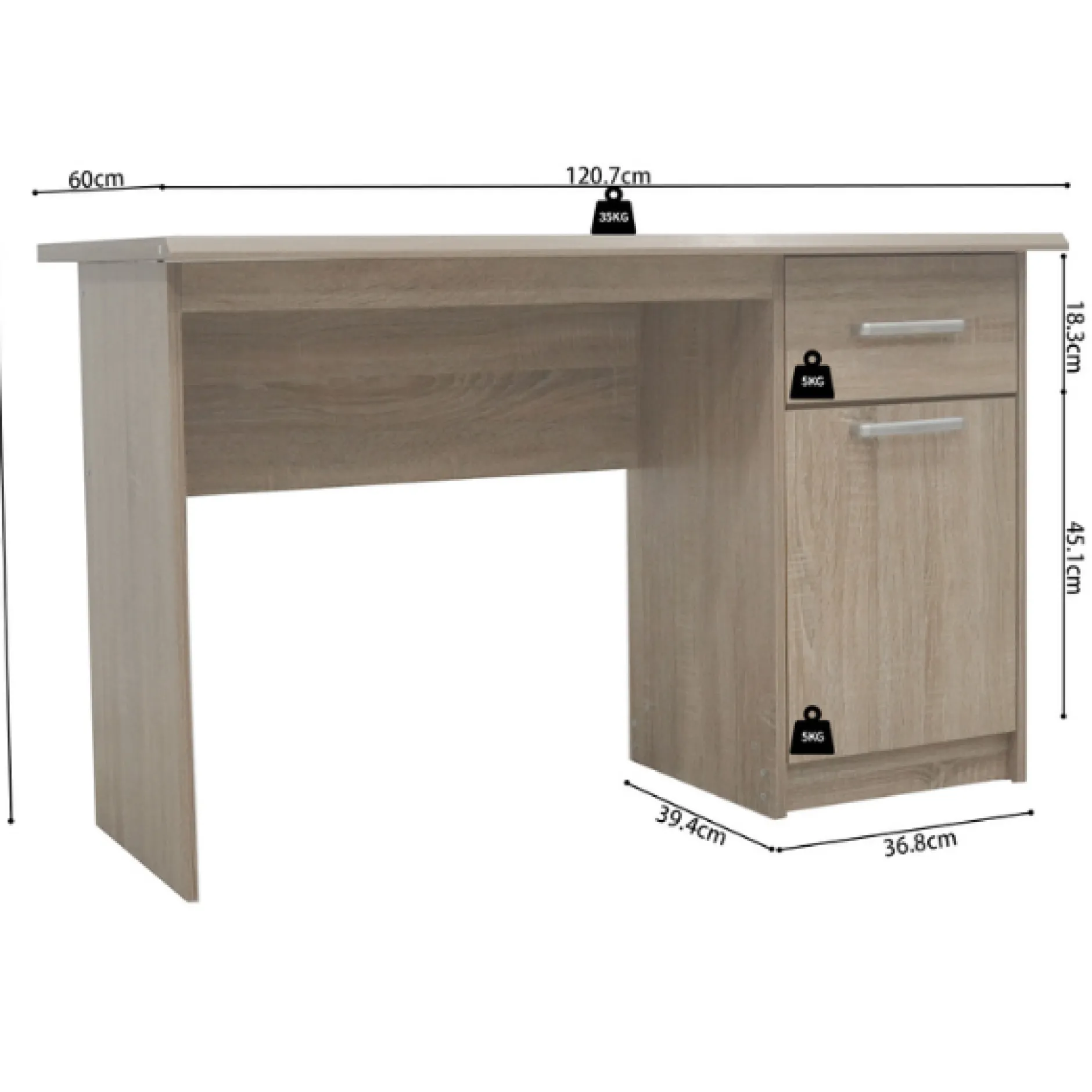 Milou" Sonoma Bureau | H-H 75 x B-L 121 x T-P 60 cm