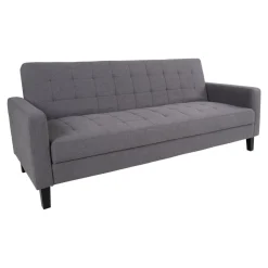 Milton Schlafsofa - 204x85x81cm - mit Stauraum - grau