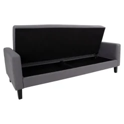 Milton Schlafsofa - 204x85x81cm - mit Stauraum - grau