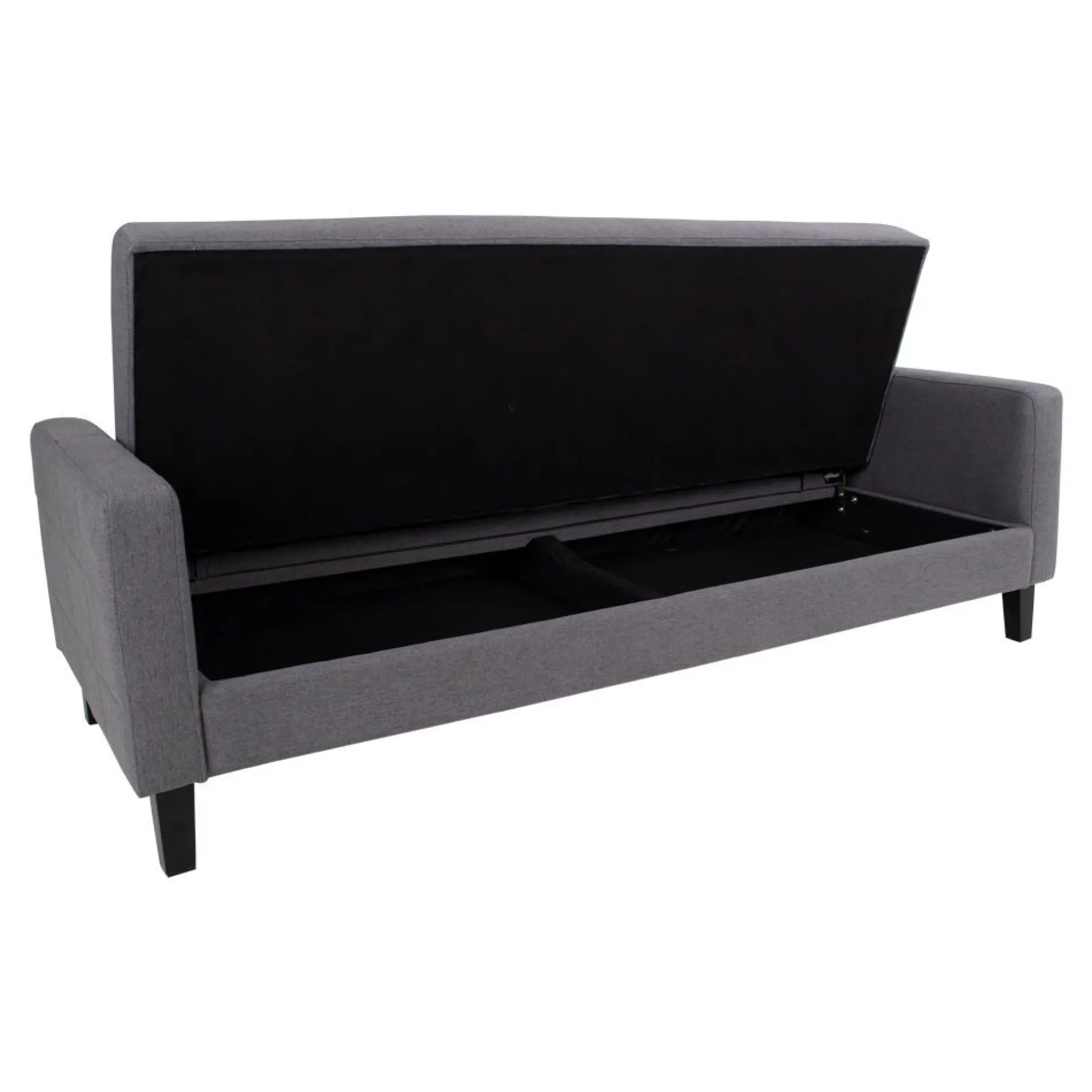 Milton Schlafsofa - 204x85x81cm - mit Stauraum - grau