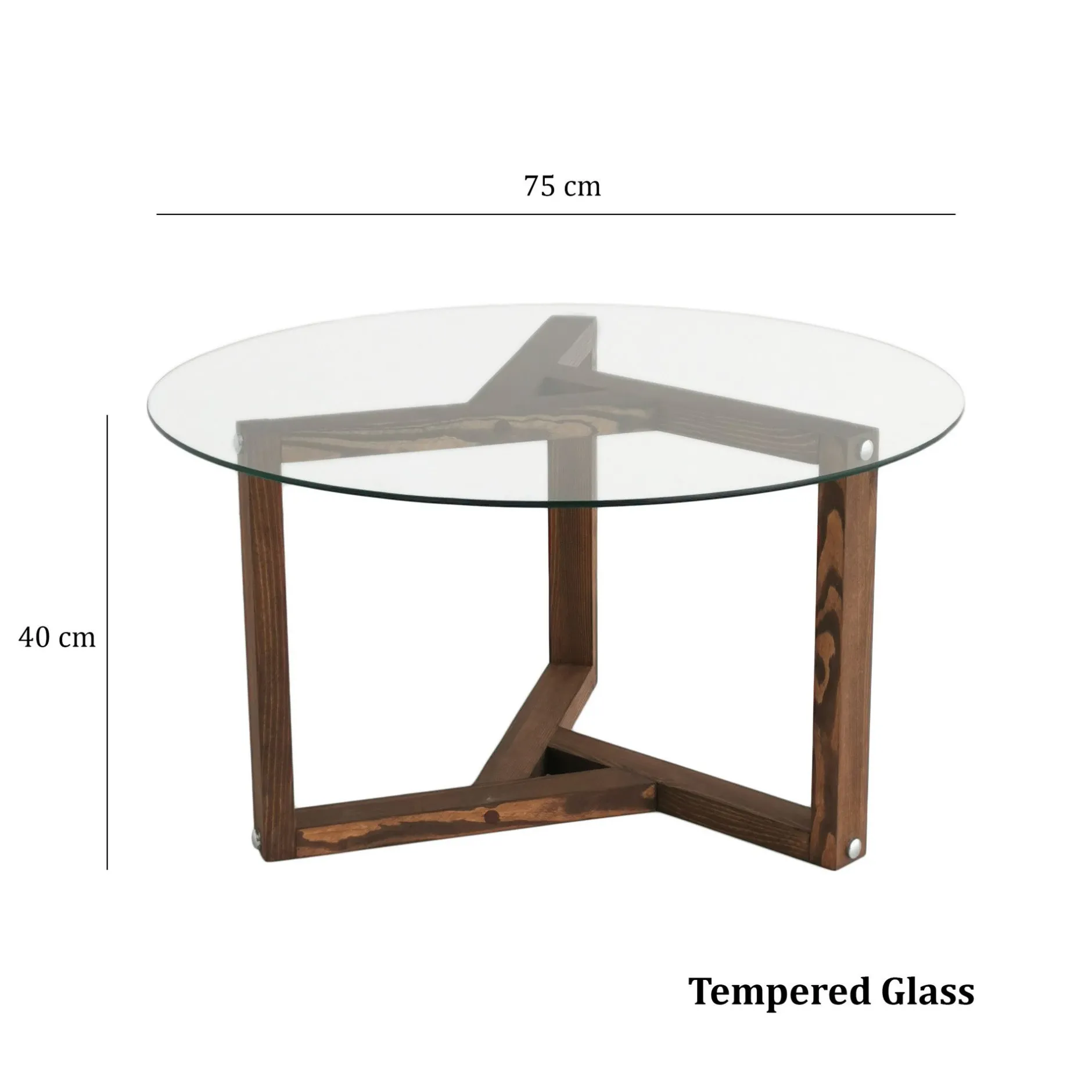 Miro Couchtisch | GEHÄRTETES GLAS | Walnuss