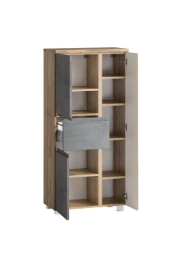 Mittelgroßer Aufbewahrungsschrank Varese | 65 x 35 x 130 cm | Farbe Beton