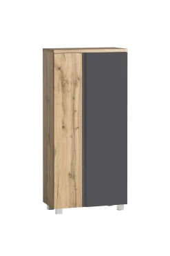 Mittelgroßer Aufbewahrungsschrank Varese | 65 x 35 x 130 cm | Grau