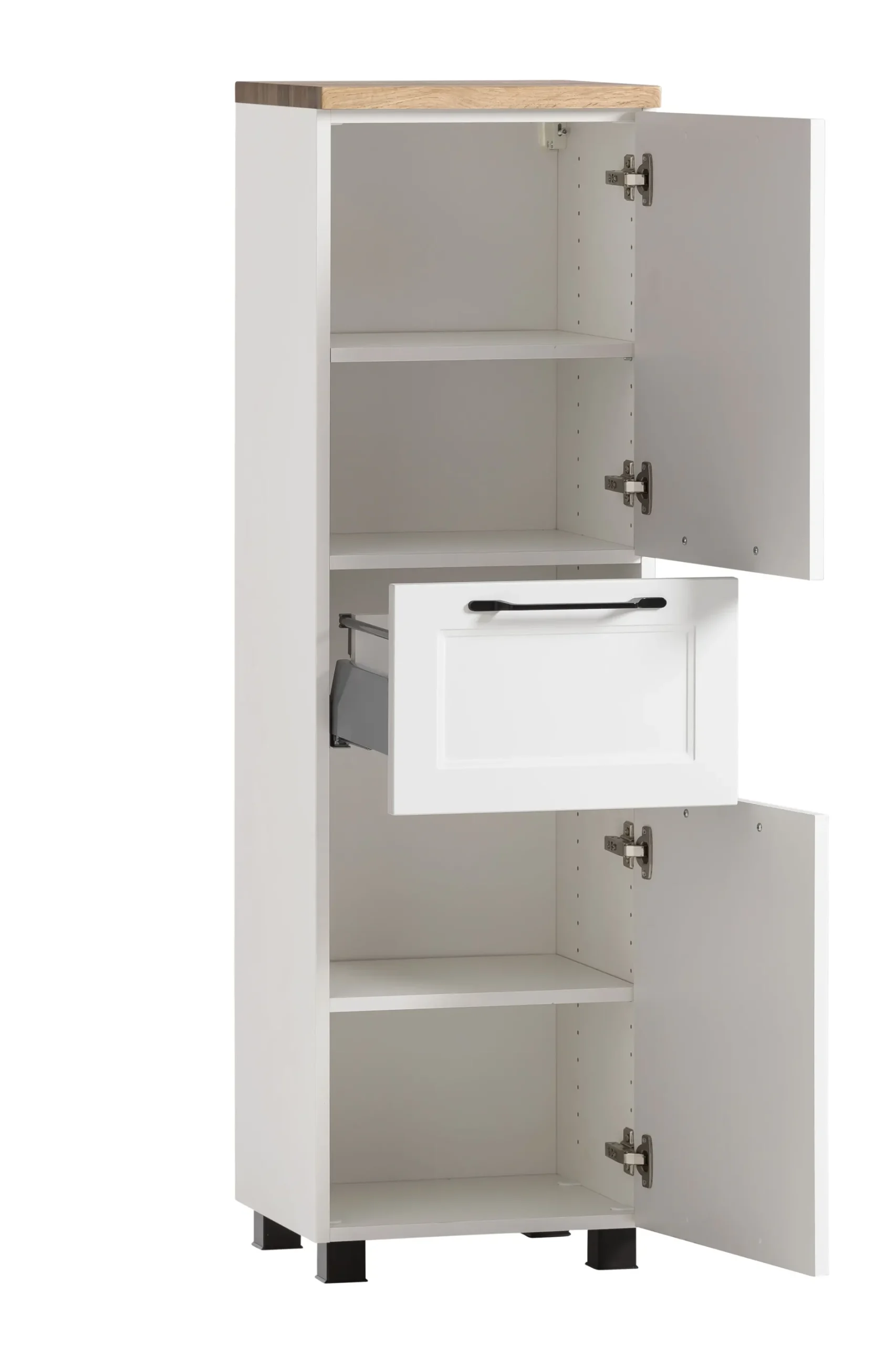 Mittelgroßer Lagerschrank Meran | 40 x 35 x 130 cm | Weiß