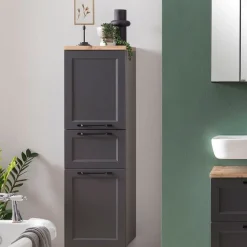 Mittelgroßer Lagerschrank Meran | 40 x 35 x 130 cm | Grau
