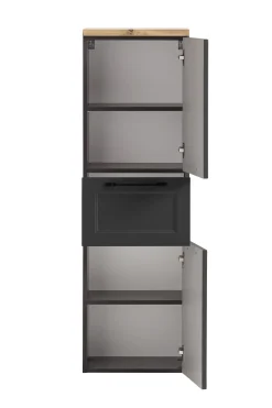Mittelgroßer Lagerschrank Meran | 40 x 35 x 130 cm | Grau