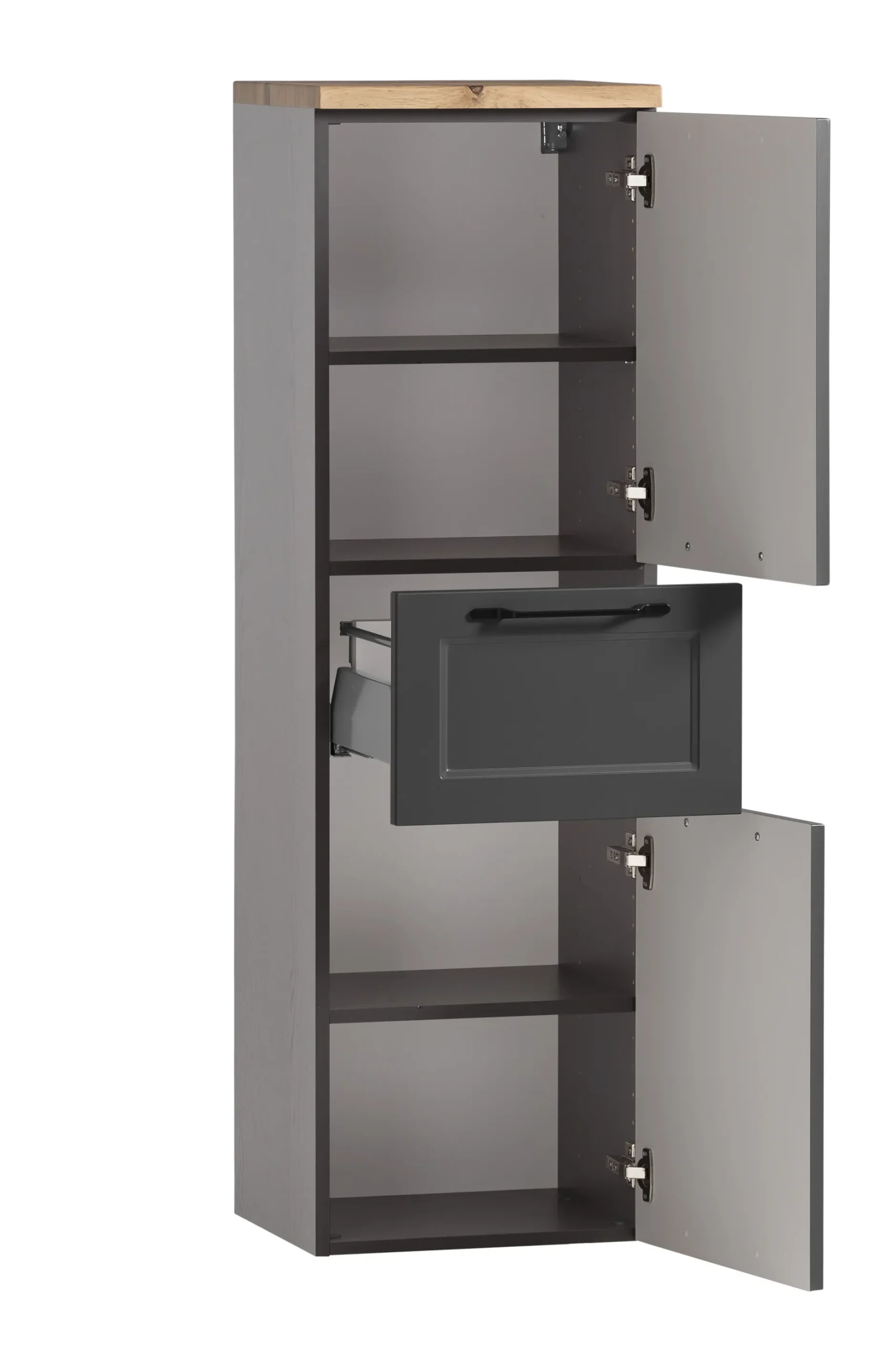 Mittelgroßer Lagerschrank Meran | 40 x 35 x 130 cm | Grau