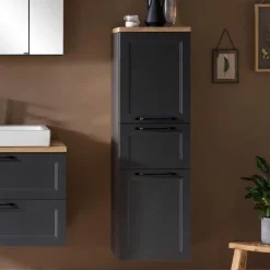 Mittelgroßer Lagerschrank Meran | 40 x 35 x 130 cm | Grau