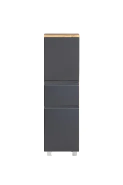 Mittelgroßer Säulenschrank Varese | 40 x 35 x 130 cm | Grau