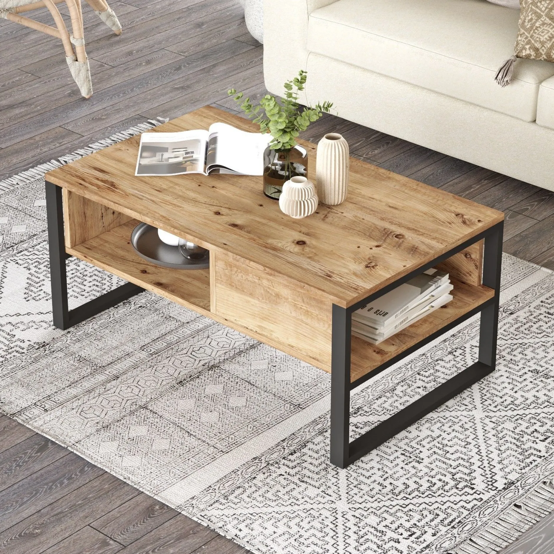 ML34 Couchtisch | 100 % MELAMIN | Atlantische Kiefer