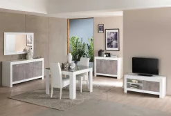 Modena Fernsehmöbel 112 cm - Weiß/Beton