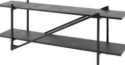 Moderner TV-Schrank 140cm grau mit MDF-Fachböden