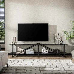 Moderner TV-Schrank 220cm XL Piega in Grau