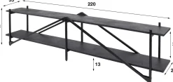 Moderner TV-Schrank 220cm XL Piega in Grau