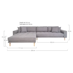 Modernes Lido Lounge Sofa - Hellgrau