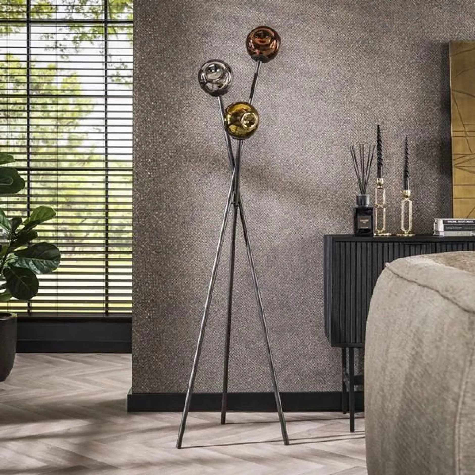 MollieStehlampe -chrom/gold/kupfer