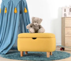 Moouv C Sitzpuff | 50 % BAUMWOLLE / 50 % SAMT | Gelb