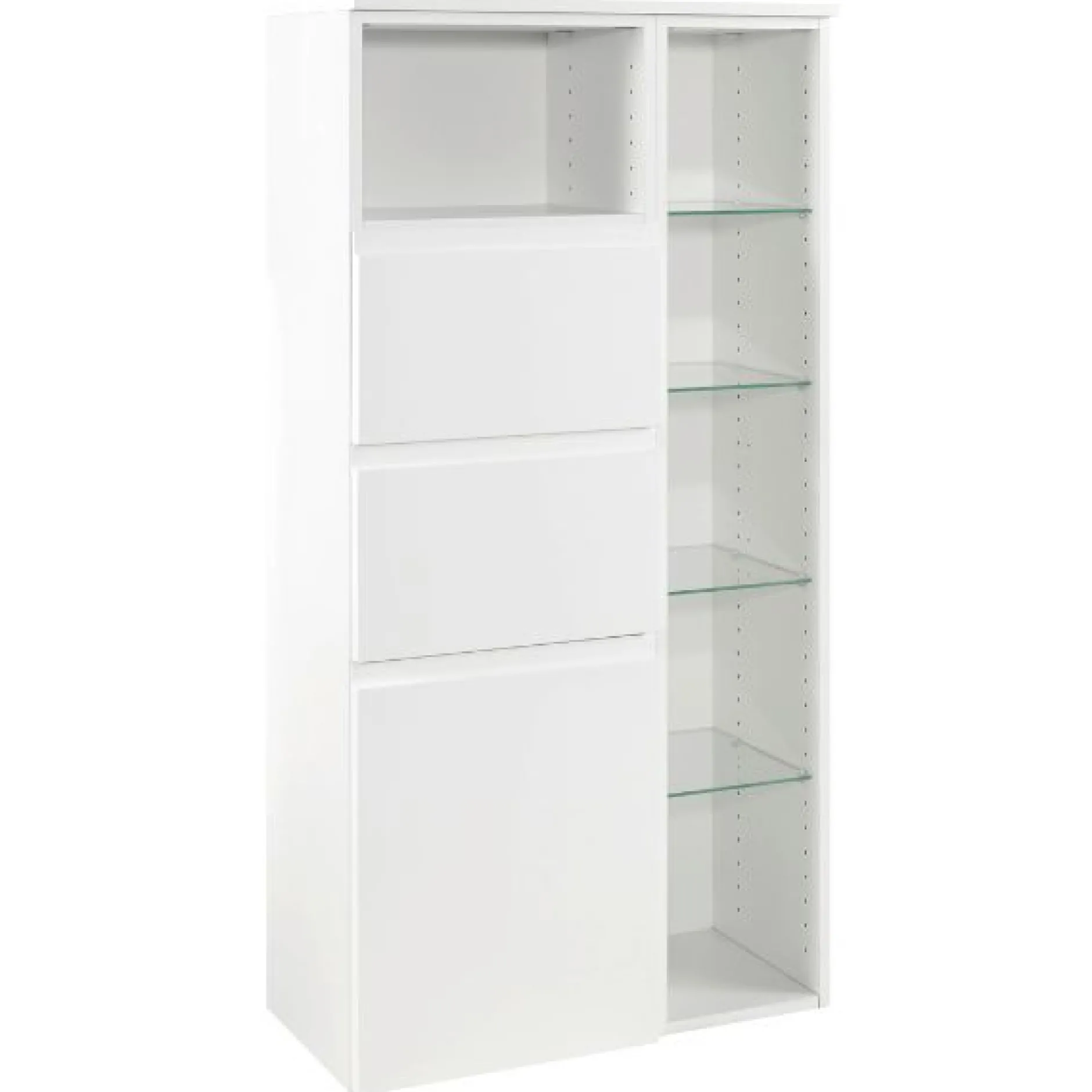 Multifunktionaler Aufbewahrungsschrank Cardiff | 65 x 35 x 130 cm | Weiß