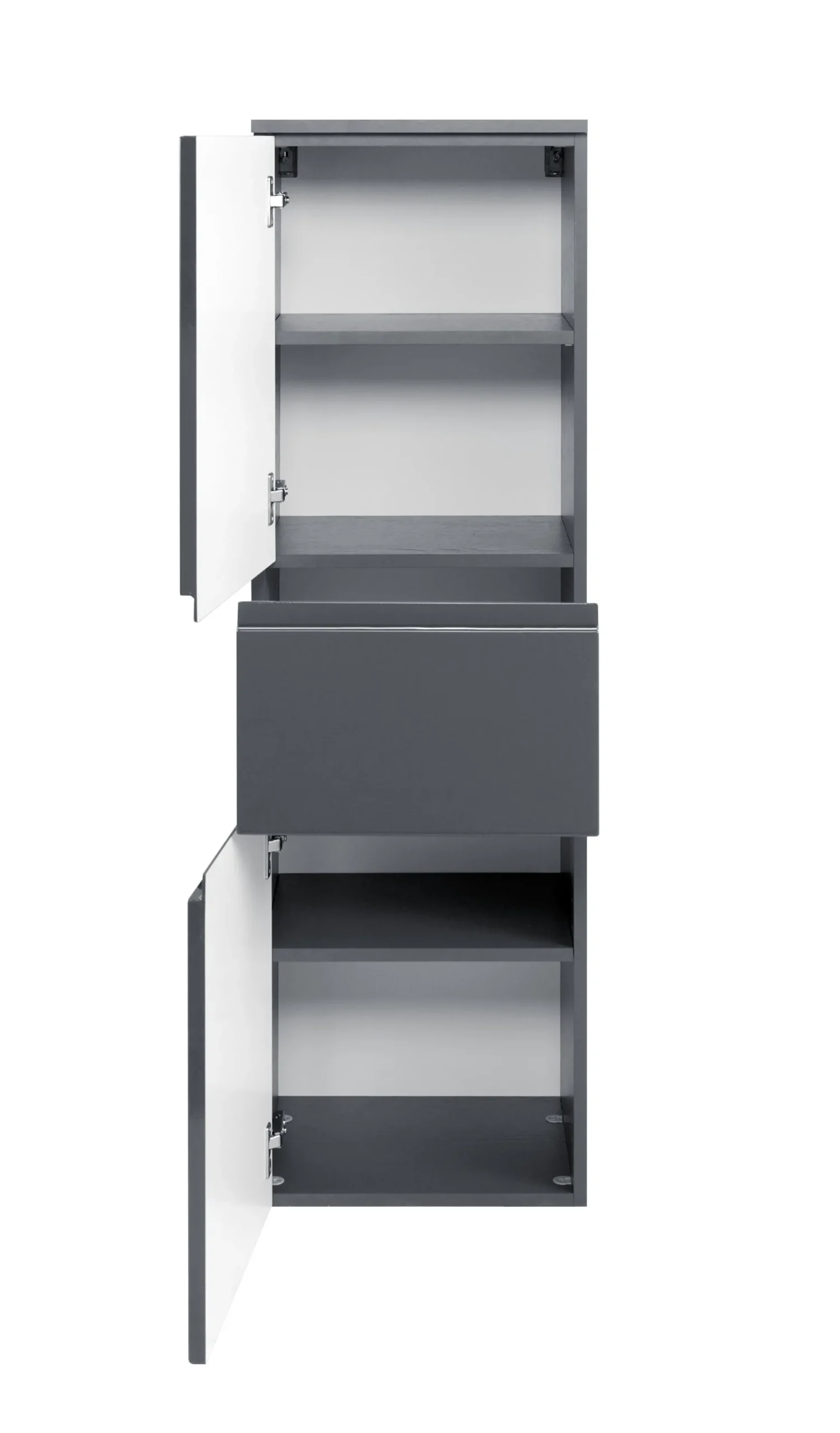 Multifunktionaler Aufbewahrungsschrank Cardiff | 40 x 35 x 130 cm | Grau