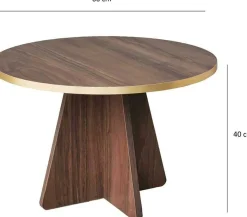 Mushroom Couchtisch | 100 % MELAMIN | Gold, Walnuss